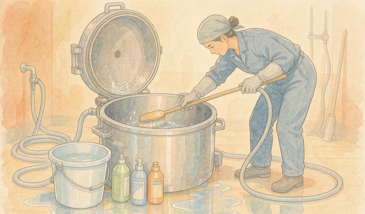 搪玻璃反应釜清洗